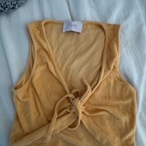 Blush Women's Yellow Tie-Front Top
